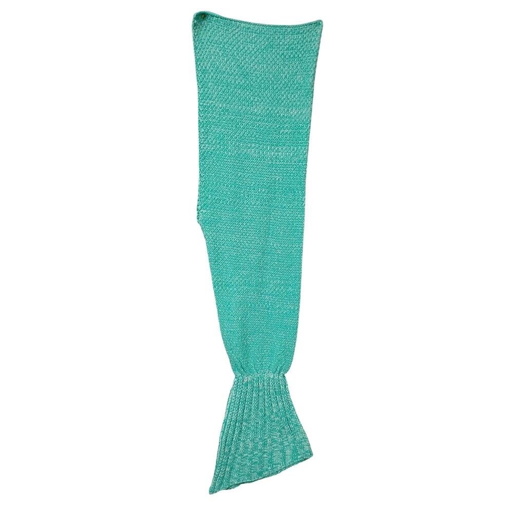 Children's Mermaid Tail Blanket Teal Knit